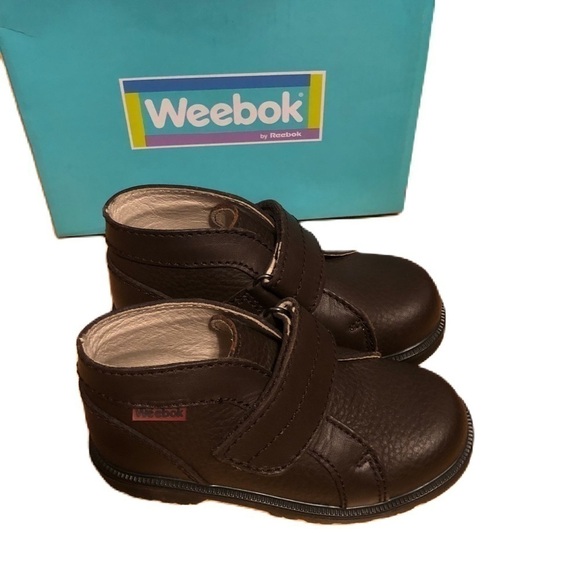 Weebok by Reebok Leather Dress Shoes Sz 10 Brown Mohabi Chocolate Hook Loop NEW